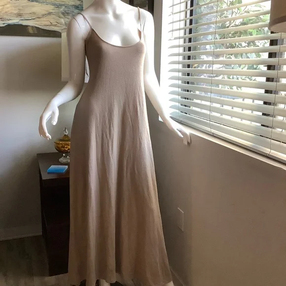 Zara Taupe Knit Sleeveless Maxi Dress - Picture 3 of 6